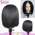 Partie de cheveux humains Remy indien U de haute qualité PERRUQUE Yaki Bob perruque de cheveux humains pour femmes noires